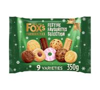 Foxs's Favourites Festive Favourites Selection Biscuits 350g - Assorted Chocolate, Cream, Jam Filled, Iced & Plain Biscuits - 9 Varieties - Mixed Biscuit Selection for Sharing