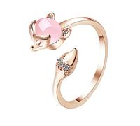 FoxStacking for Women FoxRing Girl Ring Animal Adversity in Wisdom Jewelry Cute Rings Jewelry Alt (Gold, One Size)