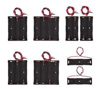 FOXTIP 18650 Battery Holder Bundle with Wire 1Slots 18650 Battery Holder 3.7V, 2 Battery Holder 7.4V, 3 Battery Holder 11.1V, 4 Battery Holder 14.8V Box 2 for Each Type -Total 8Pcs