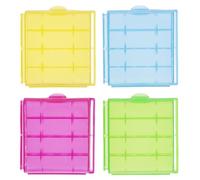 FOXTIP AA/AAA Battery Holder Container - Compact, Portable, and Protective Storage Case for Travel, Home, Office, School, and Garage (4 PCS)