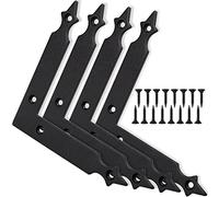 Foxwake Barn Door Decorative Corner Bracket, 4.9 in Matte Black Rustic L Brackets Sliding Door Hardware Decorator for Farmhouse Mirrorsframe Gardengate Garage(4 Pcs with Screw)