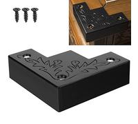 Foxwake Black Metal Corner Protector 3.3 * 3.3 * 1 in Decorative Wood Furniture 4pcs Barn Sliding Door Corner Guards Zinc Alloy Edge Cover Bracket with Screw