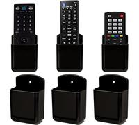 foxwake Remote Control Holder Wall Mount 6Pack, Hole-Free Storage Box for Tv Fan Light Air-Conditioner RV Table, Adhesive Organizer for Bedroom Headboard Office Playroom(Black)