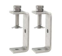 Foxwake Stainless Steel C Clamps 3.2In for Mounting, Heavy Duty Metal U Clamp for Metal Working Small Desk Clamp with Stable Wide Jaw Opening & Protective Pads/I-Beam Design (2pcs)