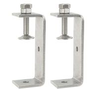 Foxwake Stainless Steel C Clamps 3.8In for Mounting, Heavy Duty Metal U Clamp for Metal Working Small Desk Clamp with Stable Wide Jaw Opening & Protective Pads/I-Beam Design (2pcs)