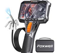FOXWELL 6.5mm Dual Lens 220° Articulating Endoscope Inspection Camera with light, HD IPS Display, IP67 Waterproof, 1.6M Flexible Snake Camera for Automotive, HVAC, Plumbing & Industrial Inspections
