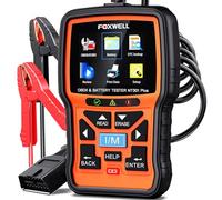 FOXWELL NT301 Plus OBD2 Code Reader Car Battery Tester 2-in-1, OBD2 Scanner Diagnostic Tool with Full OBDII Function, 12V 100-2000 CCA Battery Charging Cranking Test, I/M Readiness, Data Printing