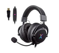 FOXXRAY HAU-37 USB Gaming Headset for PC, Computer Headphones with Microphone, 7.1 Surround Sound, 50MM Dynamic Drivers, RGB Light, Wired Headphones for PS4, PS5, Laptop - Black
