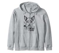 Foxy At 50, Happy 50th Birthday Foxy Lady, Fifty Years Old Zip Hoodie
