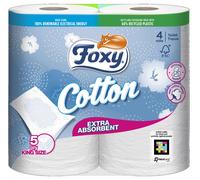 Foxy Cotton Toilet Roll 4 Rolls 5Ply