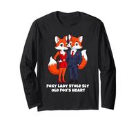 Foxy Lady Stole Sly Old Fox's Heart, Funny Foxes Valentine Long Sleeve T-Shirt