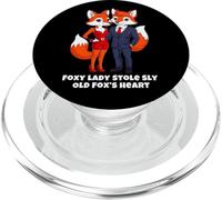 Foxy Lady Stole Sly Old Fox's Heart, Funny Foxes Valentine PopSockets PopGrip for MagSafe