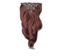Foxy Locks Deluxe Clip In Human Remy Hair Extensions 20+ Shades - 18/20" (18", Mahogany (#33))