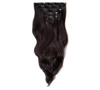 Foxy Locks Superior Seamless Clip In 100% Human Remy Hair Extensions - Various Lengths and Colours (22", Brown Black (#1B))