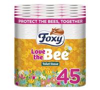 Foxy Love The Bee Toilet Paper (Pack of 45) - Soft Toilet Rolls with Floral Embossing & Delicate Honey Scent Clinically Tested & FSC® Certified