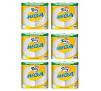 Foxy Mega 2Ply Kitchen Roll | Super Absorbent Towel | 100 Sheets Per Roll | 12 Rolls Total (1200 Sheets) | Food Safe | Made with Renewable Energy