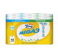 Foxy Mega3 Kitchen Paper 12 Triple Rolls 120 Services Per Roll Decorated FSC Certified 100% Renewable Electric Energy Recyclable Made from Recycled Plastic