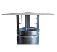 FOXY METAL FABRICATION CHIMNEY CAP,RAIN CAP,CHIMNEY COWL,GALVANISED WITH BIRD GUARD TO FIT 4''/100MM FLUE PIPE