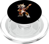 Foxy Rocker Cartoon Fox Playing Electric Guitar Music PopSockets PopGrip for MagSafe