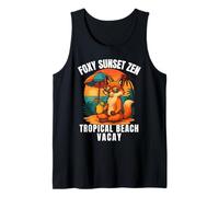 Foxy Sunset Zen Beach Vacay A Fox Yoga Vibes Tank Top