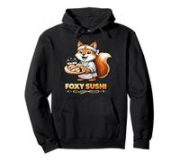 Foxy Sushi Funny Chef Fox Illustration Pullover Hoodie