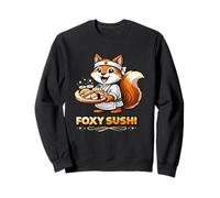 Foxy Sushi Funny Chef Fox Illustration Sweatshirt