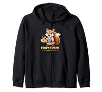 Foxy Sushi Funny Chef Fox Illustration Zip Hoodie
