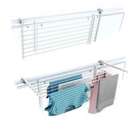 foxydry Balcony Foldable Clothes Drying Rack, Outdoor Laundry Rack for Terraces, Balconies, and Railings in Stainless Steel and Aluminum - Length 118 cm