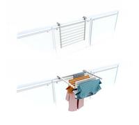 Foxydry Duo 62, Folding Clotheshorse For Balustrades, Exteriors And Balconies, Width 62 Cm White