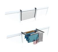 Foxydry, Foldable Duo Outdoor Balcony Drying Rack, Durable, Made of Stainless Steel and Aluminium, for Terraces, Balconies and Railings, Length 82 cm (Anthracite, 82 cm)
