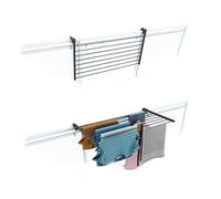 Foxydry Balcony Drying Rack, Foldable, for Outdoor Railings, Heavy Duty, Made of Stainless Steel and Aluminium, Duo, for Patios, Balconies and Railings, Length 102 cm (Anthracite, 40")