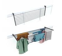 foxydry Folding Balcony Airer, Heavy Duty Outdoor Railing Airer in Stainless Steel and Duo Aluminum, for Patios, Balconies and Railings - Length 162 cm (Anthracite, 162 cm)