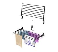 Foxydry Fold 102 Cm Black, Wall-Mounted Laundry Airer, Space-Saving Drying Rack