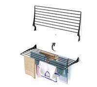Foxydry Fold 116 Cm Black, Wall-Mounted Clothes Dryer, Compact Drying Solution