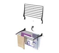 Foxydry Fold 82 Cm Black, Wall-Mounted Clothes Airer, Folding Drying System