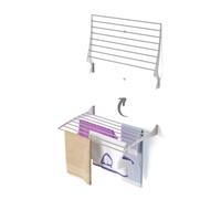 foxydry Fold, Wall Mounted Drying Rack, Vertical Drying Rack, Folding Indoor and Outdoor Aluminium and Steel 80x50x57 cm (1x, 80 cm)