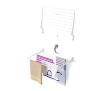 foxydry Fold Wall Mounted Clothes Drying Rack, Black Folding and Rebaltable for Indoor or Outdoor Aluminium and Steel 80x50x57 cm / 31.5x19.6x22.4 (80 cm, White)