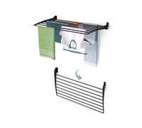 foxydry Fold 102 x 50 x 50 cm Wall Mounted Clothes Airer for Indoor and Outdoor Use in Aluminium and Steel 102 x 50 x 50 cm (Black Down, 1x Fold 100)
