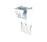 foxydry Fold, Wall-Mounted Clothes Airer, Extendable Vertical, Foldable for Indoor and Outdoor Use, Aluminium and Steel, 62 x 50 x 50 cm (Grey - Bottom Closure, 62 cm)