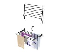foxydry Fold Wall Mounted Clothes Drying Rack, Black Folding and Rebaltable for Indoor or Outdoor Aluminium and Steel 80x50x57 cm / 31.5x19.6x22.4 in (80 cm, Black)
