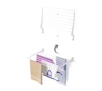 foxydry Fold Wall Mounted Clothes Drying Rack, Black Folding and Rebaltable for Indoor or Outdoor Aluminium and Steel 80x50x57 cm / 31.5x19.6x22.4 (80 cm, White)