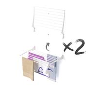 foxydry Fold Wall Mounted Clothes Airer Folding Balcony Indoor or Outdoor Aluminium and Steel 80x50x57 cm / 31.5x19.6x22.4 in