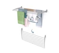 foxydry Wall-Mounted Clothes Drying Rack, Fold, Foldable Aluminum Design - Ideal for Indoor and Outdoor Use. Dimensions: 118x50x50 cm / 46.4x19.6x19.6 in