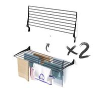 foxydry Wall-Mounted Clothes Drying Rack, Fold, Foldable Aluminum Design - Ideal for Indoor and Outdoor Use. Dimensions: 116x50x57 cm / 45.6x19.6x22.4 in