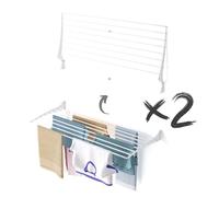foxydry Wall-Mounted Clothes Drying Rack, Fold, Foldable Aluminum Design - Ideal for Indoor and Outdoor Use. Dimensions: 116x50x57 cm / 45.6x19.6x22.4 in