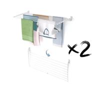 foxydry Fold 120 Folding Vertical Clothes Airer for Indoor and Outdoor Use in Aluminium and Steel 118 x 50 x 50 cm (White - Closing Down, 2 x Fold 120)