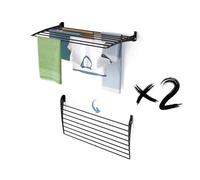 foxydry Fold Wall Mounted Clothes Airer for Indoor and Outdoor Use in Aluminium and Steel, 102x50x50 cm