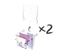 Foxydry Fold Wall-Mounted Drying Rack for Indoor or Outdoor Balcony in Aluminium and Steel (2 x 60 cm)