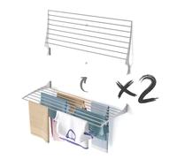 foxydry Fold, Wall Mounted Drying Rack, Vertical Drying Rack, Folding Indoor and Outdoor Aluminium and Steel 116x50x57 cm / 45.6x19.6x22.4 in (2x, 120 cm)