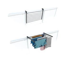 Foxydry, Foldable Duo Outdoor Balcony Drying Rack, Durable, Made of Stainless Steel and Aluminium, for Terraces, Balconies and Railings, Length 82 cm (Anthracite, 82 cm)
